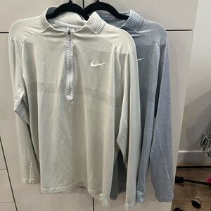 Nike Men's Half-Zip Pullover - Cream and Gray